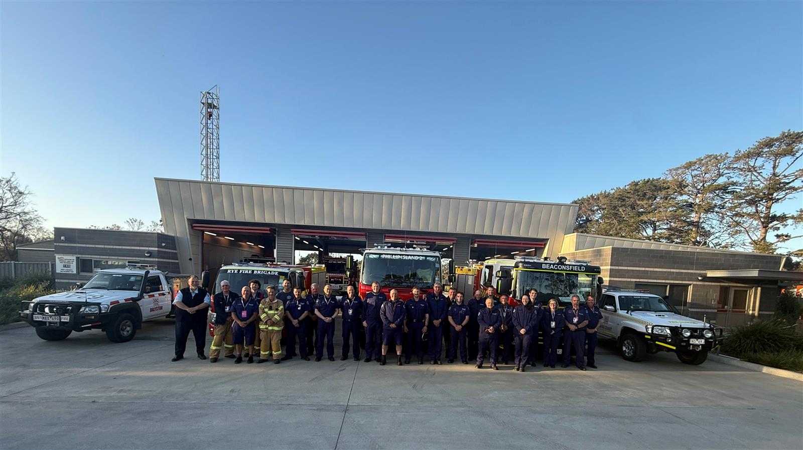 The crew assisting with coverage of the Moto GP
